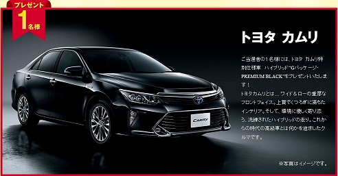 車懸賞 ネスレ Toyota共同企画 新春プレゼント カムリが当たる キオの懸賞で生活するブログ